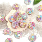 Embellished Bubblegum Beads 18mm Tiny Heart Pearl Finish Pastel 10pcs 4