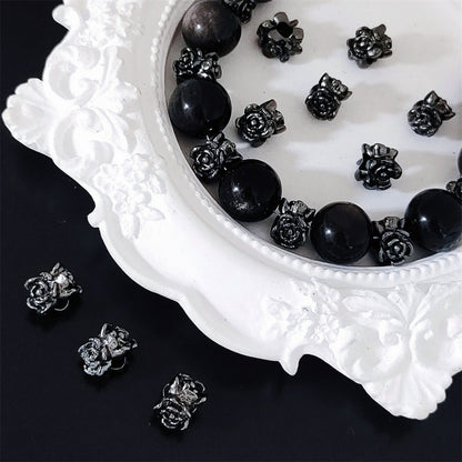Alloy Rose Spacer Beads 8mm Tibetan Style 100pcs 4