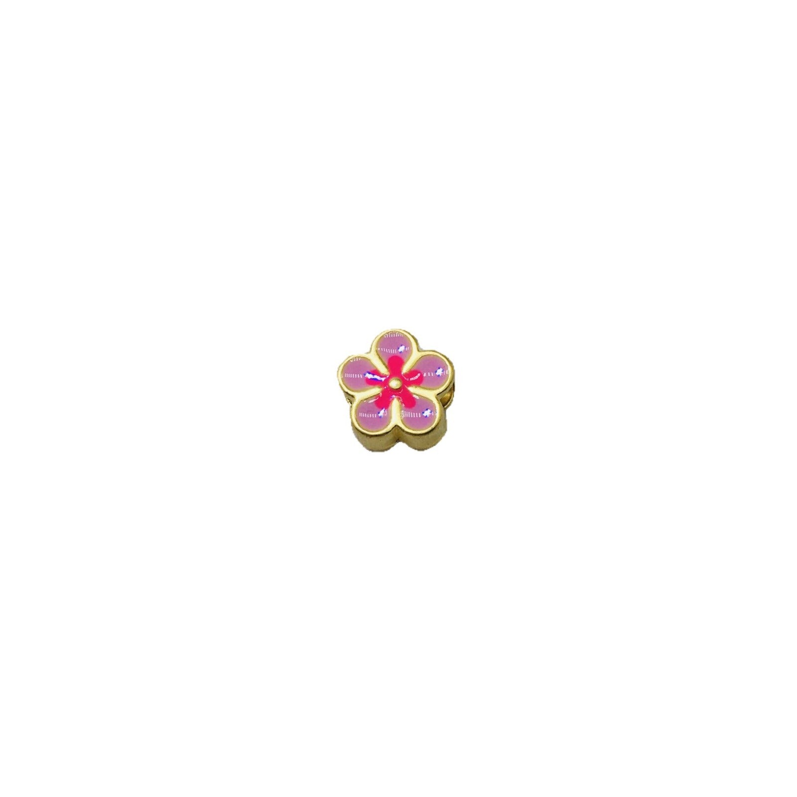 Flower Metal Beads 10mm Dual Color Peach Blossom Enamel Zinc Alloy 20pcs 5