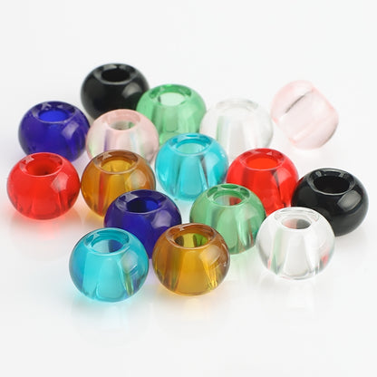 Glass Spacer Beads 14mm Colorful Smooth Large Hole 20pcs 3