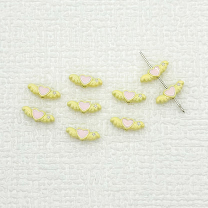 Heart Wing Metal Beads 14mm Bright Enamel Painted Alloy 20pcs 7