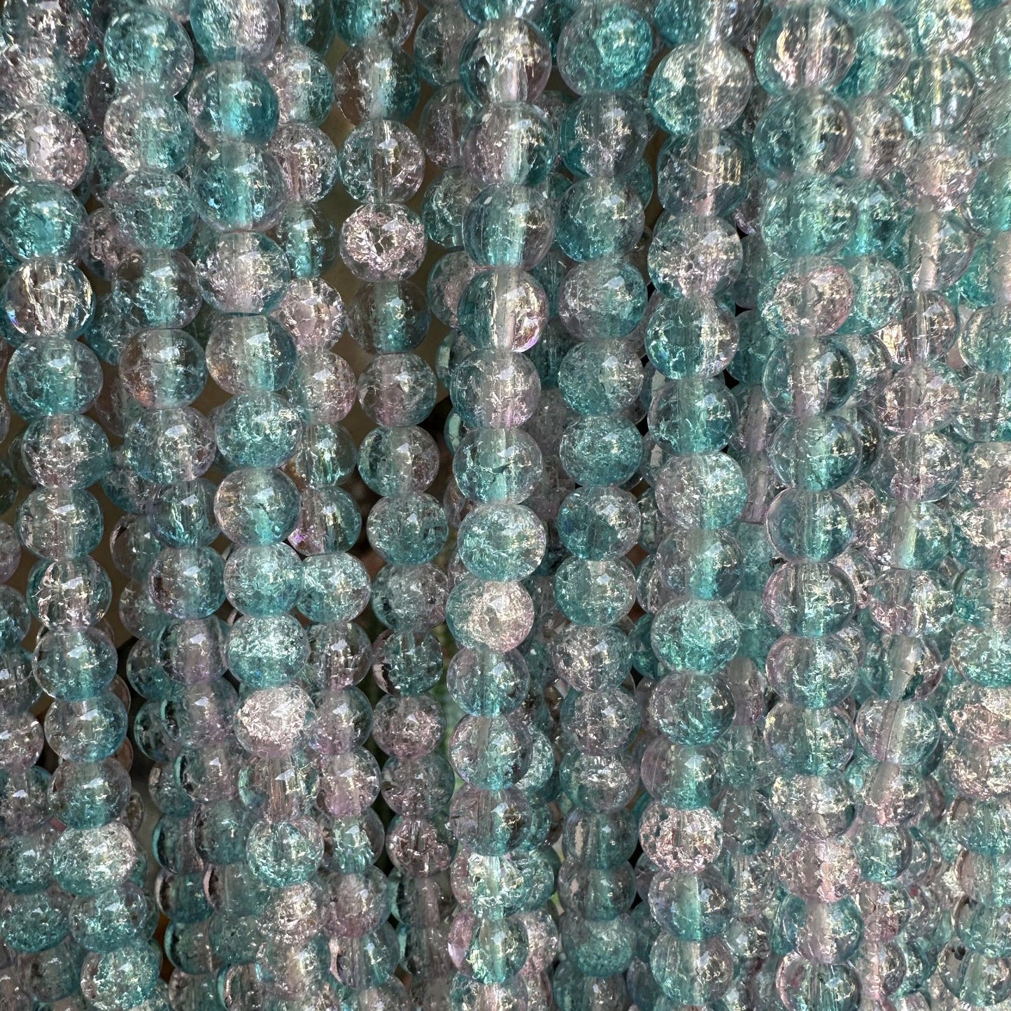 Crackle Glass Beads Round 8mm Dual Color Explosion 10 Strands 4