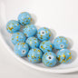 Spray Painted Round Acrylic Beads 16mm Gilded Colorful 50pcs 3
