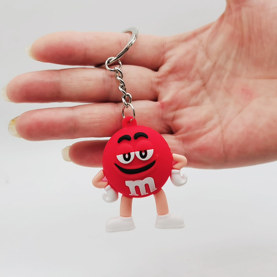 Colorful Cartoon M Bean Chocolate PVC Keychain 8