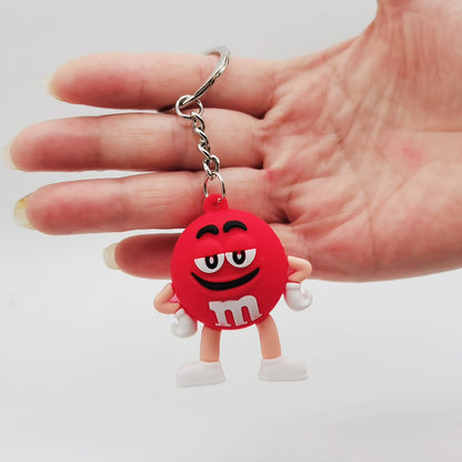 Colorful Cartoon M Bean Chocolate PVC Keychain 8