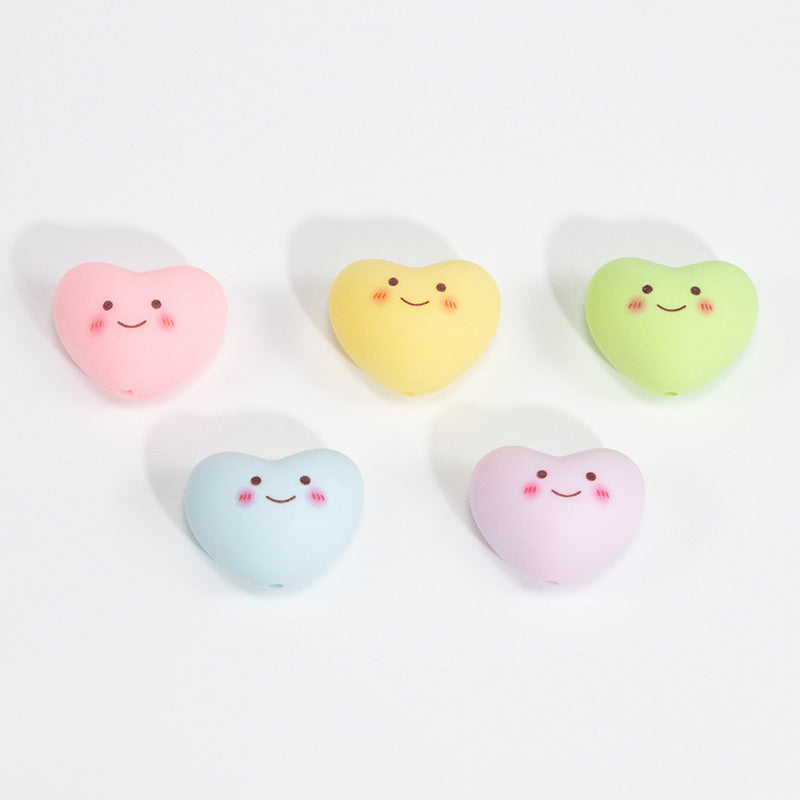 Painted Star and Heart Acrylic Beads 23mm Pastel Matte 50pcs 6