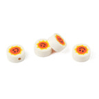 Flat Clay Beads 10mm Smiley Sun Pattern Polymer 100pcs 5