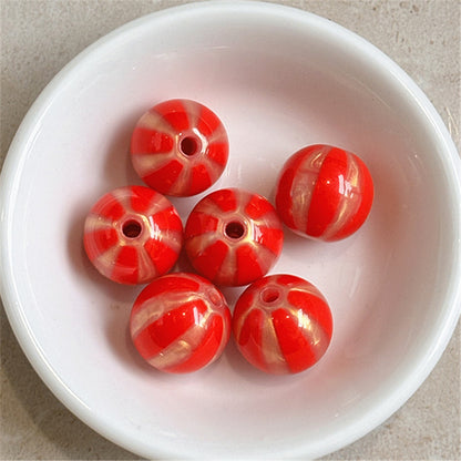 Shimmer Striped Acrylic Beads 16mm Colorful Glossy 100pcs 4