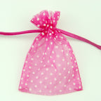 Organza Drawstring Bags White Polka Dot 7.5x10cm 10pcs Colorful 9