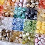 Imitation Crystal Resin Beads 10mm Round Glossy Gradient 100pcs 6