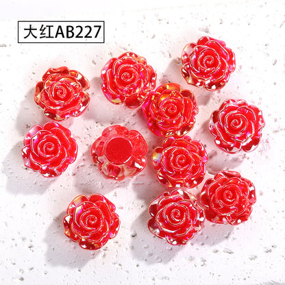Pearl Imitation Camellia Acrylic Beads 10-18mm ABS Plastic 50pcs 8