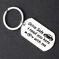 Stainless Steel Driving Safety Keychain Car Charm Engraved Drive Safe 14