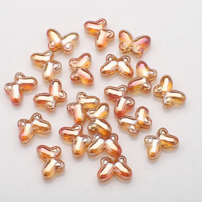 Butterfly Plated Transparent Glass Beads 10x14mm 20pcs 11