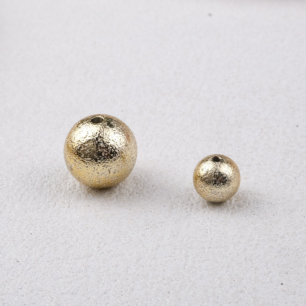 Plating Matte Wrinkle Round Acrylic Beads 10-16mm Metallic 50pcs 4