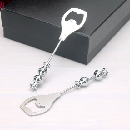 Beadable Bottle Opener Stainless Steel Silver Polished Finish
