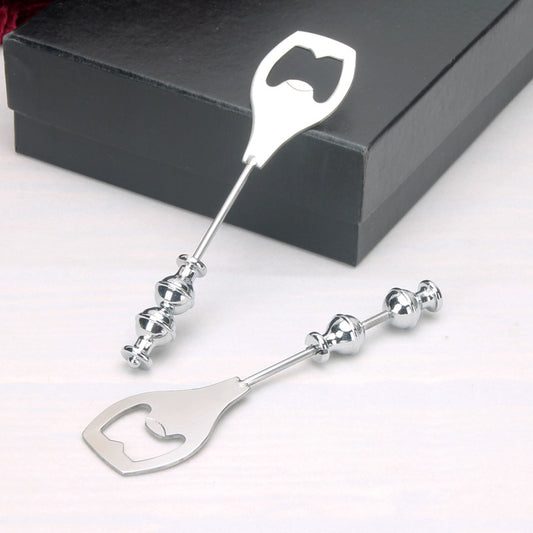 Beadable Bottle Opener Stainless Steel Silver Polished Finish
