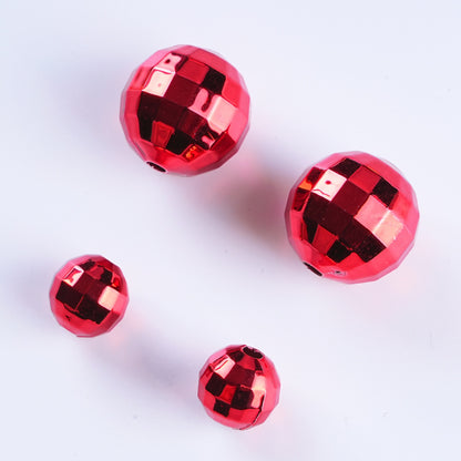 Plating Metal Faceted Acrylic Beads 10-16mm Earth Colors 100pcs 8