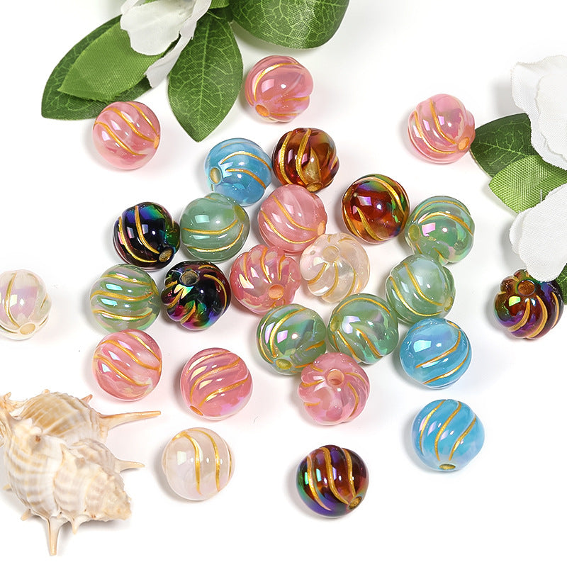 Gilded Star and Twisted Acrylic Beads 16mm Mixed Colors 50pcs 6