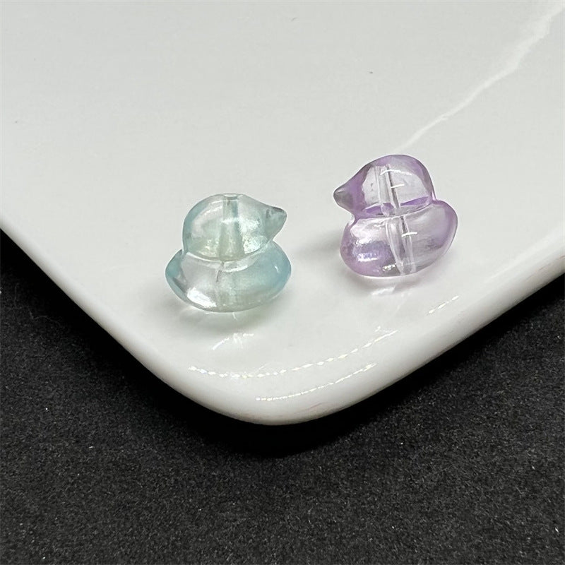 Transparent Duck Glass Beads 12mm Amber Translucent 100pcs 4