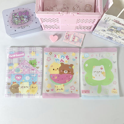 Rectangular Top Seal Zip Lock Plastic Bags 12.9x18cm Chick and Bear Print 10pcs 4
