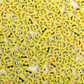 Flat Clay Beads 9mm Yellow Funny Emoji Polymer 100pcs