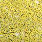 Flat Clay Beads 9mm Yellow Funny Emoji Polymer 100pcs