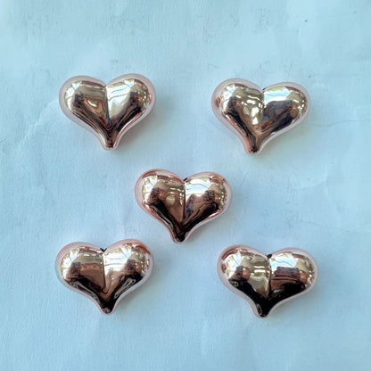 UV Plating Heart Acrylic Beads 22mm Metallic Colorful 20pcs 15