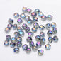 Faceted Four Sided Glass Beads 8mm Electroplated Colorful 50pcs 12