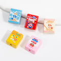 Painted Square Acrylic Beads 20mm Cartoon Snack Box 10pcs 2
