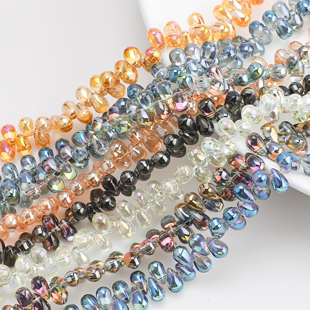 Crystal Teardrop Czech Glass Beads 6 9mm Iridescent Colors 100pcs 4