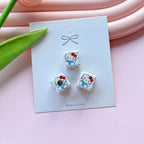 Checkered Square Acrylic Beads 12mm Hello KT Mixed Colors 20pcs 10