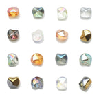 Faceted Four Sided Glass Beads 8mm Electroplated Colorful 50pcs