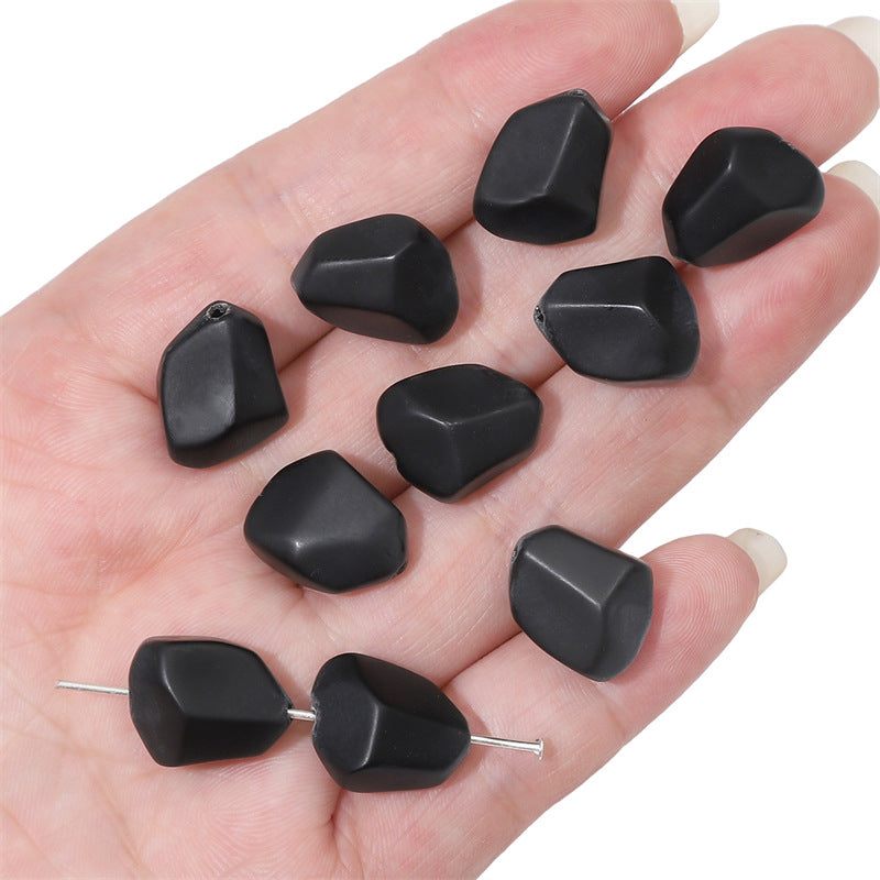 Frosted Flat Stone Glass Beads 12x15mm Matte Mixed Colors 20pcs 11