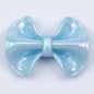 Plated Fat Bow Acrylic Beads 24mm Solid Glossy Color 100pcs 13