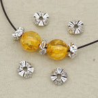 Alloy Flower Wavy Ring Spacer Beads 10mm 40pcs 2