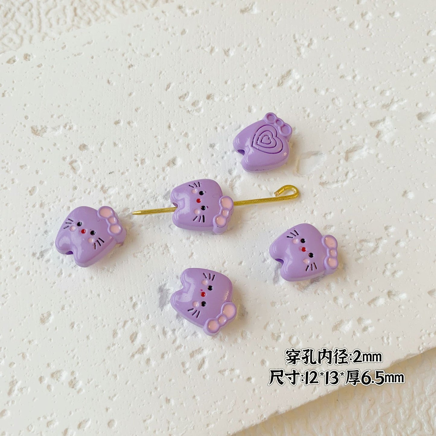 Teddy Bear and Game Controller Metal Beads Painted Alloy 10pcs 21