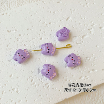 Teddy Bear and Game Controller Metal Beads Painted Alloy 10pcs 21