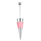 Beadable Wine Stopper Aluminum Alloy Metal Ball Top Silicone Grip 6