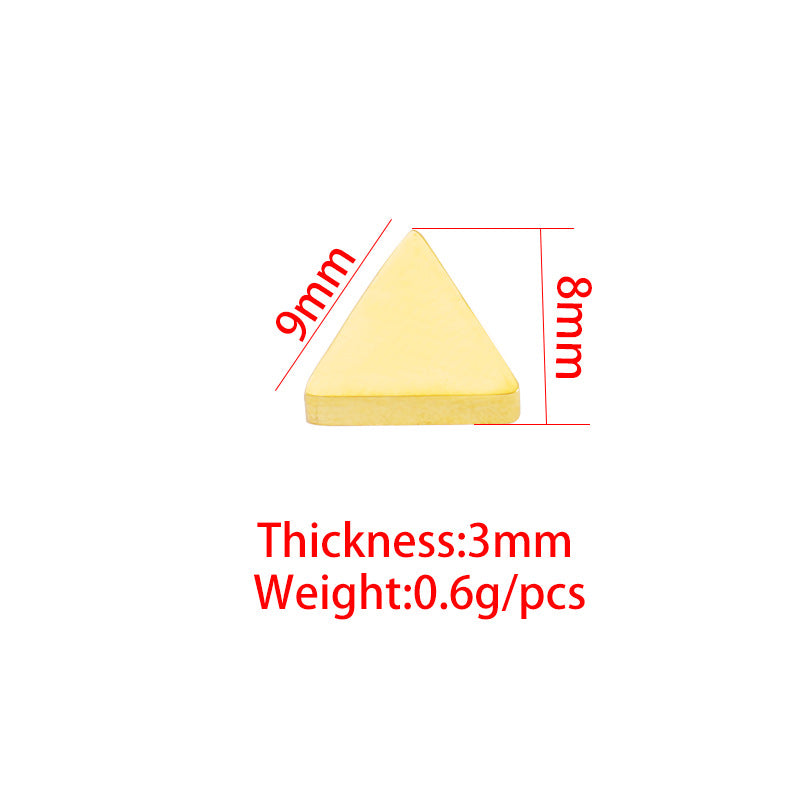 Stainless Steel Triangular Metal Beads 9mm Glossy Mirror Surface 10pcs 5