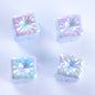 Macaron Color Balloon Square Acrylic Beads 14mm UV Plating 50pcs 8