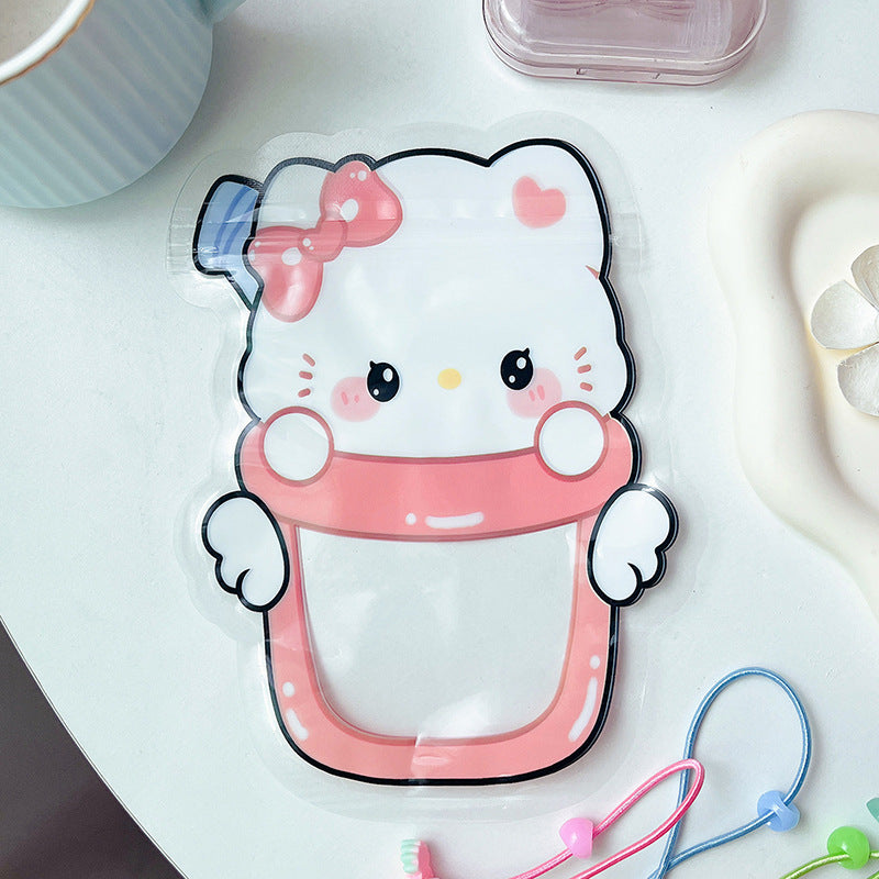 Sanrio Series Bottle Shaped Clear Window Ziplock Plastic Bags 10pcs 13x17cm 5
