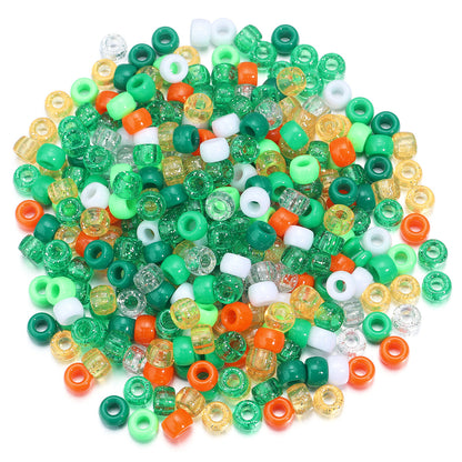 Festival Theme Pony Beads 9mm Acrylic Assorted Colors 200pcs 16