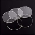 Acrylic Blank Circle Keychain Transparent Clear 2Pcs