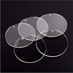 Acrylic Blank Circle Keychain Transparent Clear 2Pcs