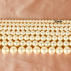 Pearl Glass Beads Round 5-12mm Yellow Imitation 10pcs 5