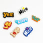 Plating Acrylic Flat Beads English Word Glossy Finish 10pcs