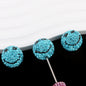 Smiley Face Bubblegum Rhinestone Beads 20mm Polymer Clay Full Rhinestones 6pcs 8
