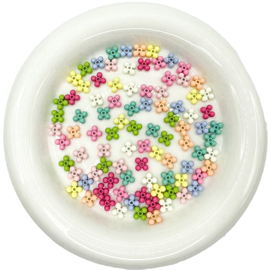 Four Leaf Clover Metal Beads 7.5mm Baking Painted Alloy Spacer 50pcs 5
