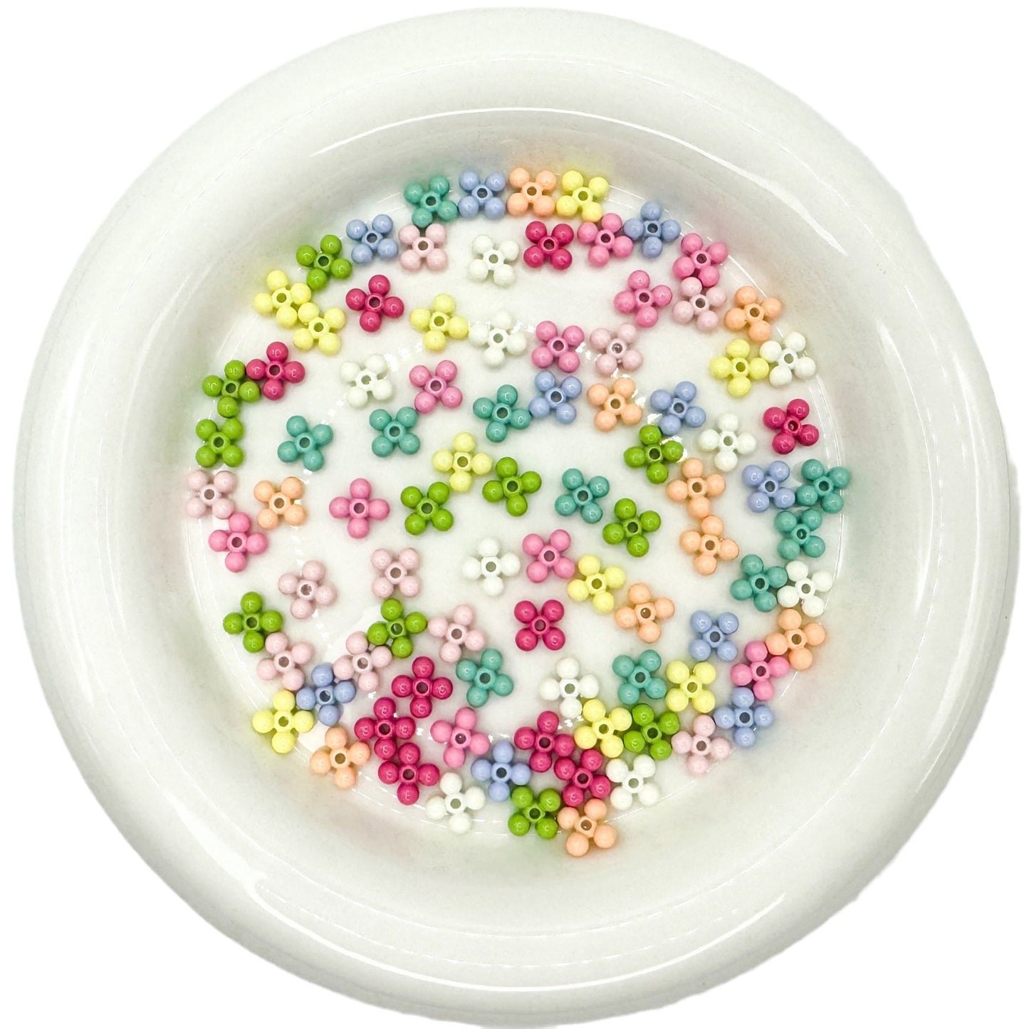 Four Leaf Clover Metal Beads 7.5mm Baking Painted Alloy Spacer 50pcs 5