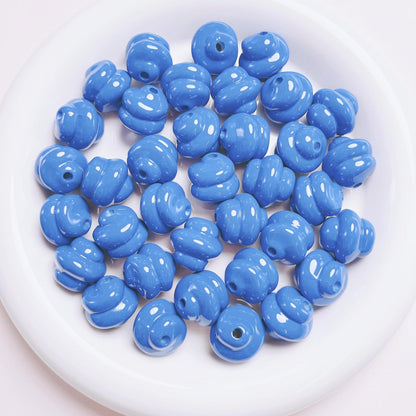 Painted Twisted Spiral Acrylic Beads 16mm Glossy Colorful 10pcs 16